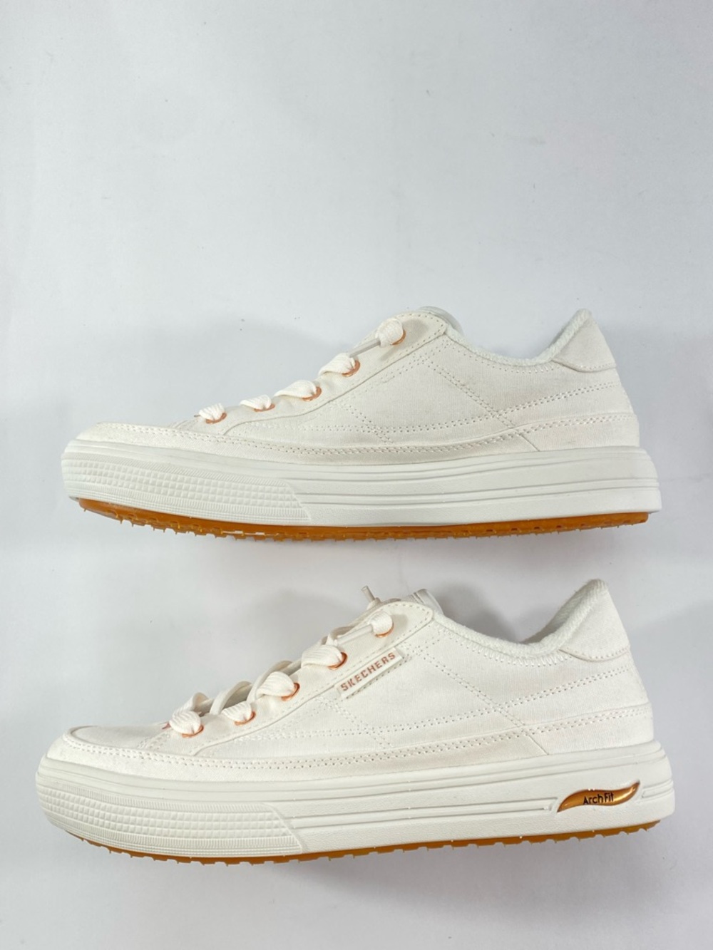 Skechers Los Angeles Women's Size:7 White Rose Gold Sneaker NEW